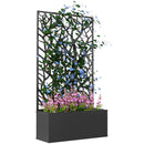 Outsunny Metal Raised Garden Bed with Trellis, Outdoor Elevated Planter Box