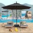 Outsunny Garden Cantilever Parasol with Cover Weighted Base Wind Strap Grey