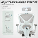 HOMCOM Ergonomic Office Chair, Recliner Computer Chair with Footrest, Grey