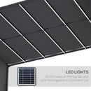 Outsunny 3m x 4m utdoor Garden Pergola with LED Lights Sliding Roof Grey