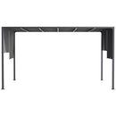 Outsunny 3m x 4m utdoor Garden Pergola with LED Lights Sliding Roof Grey