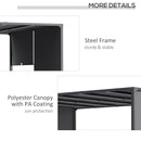 Outsunny 3m x 4m utdoor Garden Pergola with LED Lights Sliding Roof Grey