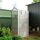Outsunny 3 Tier Mini Greenhouse with PE Cover, Roll-Up Door, White