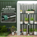 Outsunny 3 Tier Mini Greenhouse with PE Cover, Roll-Up Door, White