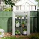 Outsunny 3 Tier Mini Greenhouse with PE Cover, Roll-Up Door, White