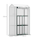 Outsunny 3 Tier Mini Greenhouse with PE Cover, Roll-Up Door, White