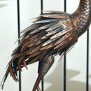 Outsunny Heron Garden Statue, Metal Garden Gift with Stakes, Silver Tone