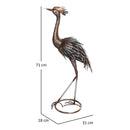 Outsunny Heron Garden Statue, Metal Garden Gift with Stakes, Silver Tone