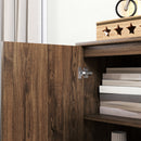 HOMCOM Sideboard Storage Cabinet with Luxurious Steel Lines Steel Legs Brown