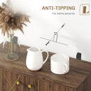 HOMCOM Sideboard Storage Cabinet with Luxurious Steel Lines Steel Legs Brown
