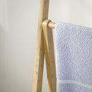 HOMCOM 3-Tier Folding Bamboo Bathroom Storage Shelving Unit with Towel Bars