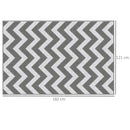 Outsunny Outdoor Rug, 1.2 x 1.8m Patio Floor Mat, Grey & White