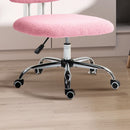 Vinsetto Fluffy Home Office Chair with Adjustable Height, Armless, Pink