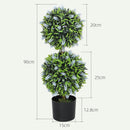 HOMCOM Set Of 2 Potted Artificial Plants With Lavender Flowers