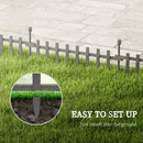 Outsunny Decorative Garden Fencing, Wooden Landscape Edging, Grey