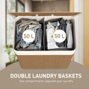 HOMCOM 100L Laundry Basket With Lid, Washing Basket For Bathroom