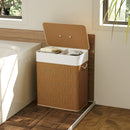HOMCOM 100L Laundry Basket With Lid, Washing Basket For Bathroom