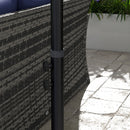 Outsunny 3 m Cantilever Parasol with Cross Base, Crank Handle, 6 Ribs, Brown