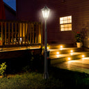 Outsunny Garden Lamp Post Light, IP44 Outdoor LED Solar Powered Lantern Lamp with Aluminium Frame for Patio, Pathway and Walkway, Black