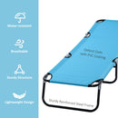 Outsunny Reclining Lawn Chaise Lounge Folding Chair Adjustable Backrest, Blue