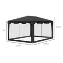 Outsunny 4 X 3m Party Tent Waterproof Garden Gazebo Canopy Wedding Cover Shade