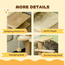 PawHut Dog Steps for Bed 4 Step Pet Stairs Cat House with Detachable Cover