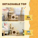 PawHut Dog Steps for Bed 4 Step Pet Stairs Cat House with Detachable Cover