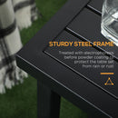 Outsunny Garden Side Table Coffee Table with Umbrella Hole for Patio Balcony