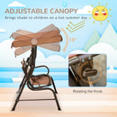 Outsunny 2 Seater Children's  Garden Swing Seat Monkey Pattern - Brown
