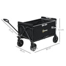 Outsunny 120L Folding Collapsible Wagon with Adjustable Handle, Grey