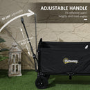 Outsunny 120L Folding Collapsible Wagon with Adjustable Handle, Grey