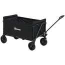 Outsunny 120L Folding Collapsible Wagon with Adjustable Handle, Grey