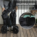 Outsunny 120L Folding Collapsible Wagon with Adjustable Handle, Grey