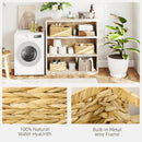 HOMCOM Set of 3 Wicker Storage Baskets, Woven Baskets with Handles, Natural