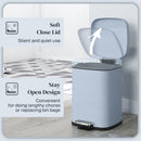 HOMCOM 12L Kitchen Pedal Bin, Metal Rubbish Bin with Soft-close Lid