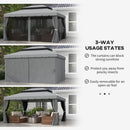 Outsunny 3x4m 2-Tier Gazebo Aluminium Garden Marquee Party Tent Light Grey