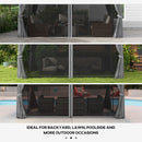 Outsunny 3x4m 2-Tier Gazebo Aluminium Garden Marquee Party Tent Light Grey