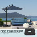 Outsunny Umbrella Weights for Offset Parasols, 64kg Sand/55kg Water Filled