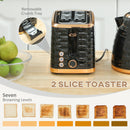 HOMCOM Kettle and Toaster Set 1.7L Rapid Boil Kettle & 2 Slice Toaster