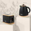 HOMCOM Kettle and Toaster Set 1.7L Rapid Boil Kettle & 2 Slice Toaster