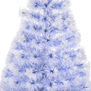 HOMCOM Christmas Fibre Optic White Tree 4' with 26 Multi Lights