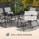 Outsunny 7 Pieces Garden Table and Chairs with Tempered Glass Top Grey