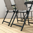 Outsunny 7 Pieces Garden Table and Chairs with Tempered Glass Top Grey