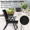 Outsunny 4PCS Folding Chair w/ Breathable Mesh Fabric Seat