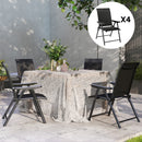 Outsunny 4PCS Folding Chair w/ Breathable Mesh Fabric Seat