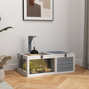 PawHut Tortoise Enclosure w/ Run, Lamp Holder, Pull Out Trays, Hideaway