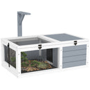 PawHut Tortoise Enclosure w/ Run, Lamp Holder, Pull Out Trays, Hideaway
