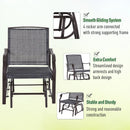 Outsunny Glider Rocking Chair & Table Set - Grey