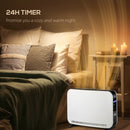 HOMCOM Portable Convector Heater with 24H Timer Adjustable Temperature White