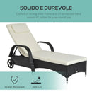 Outsunny Rattan Sun Lounger -  Black